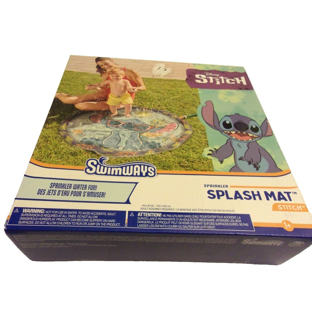 Disney Stitch Sprinkler Splash Matt Water Play Swimways Age 1+ New
